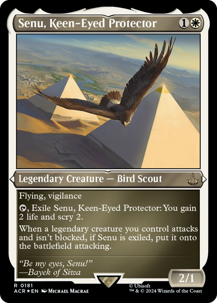 Senu, Keen-Eyed Protector (Foil Etched) [Assassin's Creed] | Exor Games New Glasgow