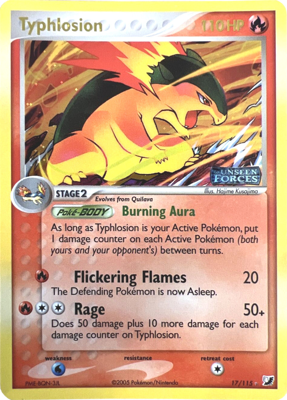 Typhlosion (17/115) (Stamped) [EX: Unseen Forces] | Exor Games New Glasgow