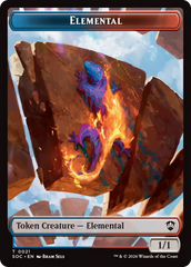 Elemental (0021) // Phyrexian Myr Double-Sided Token [Secrets of Strixhaven Commander Tokens] | Exor Games New Glasgow