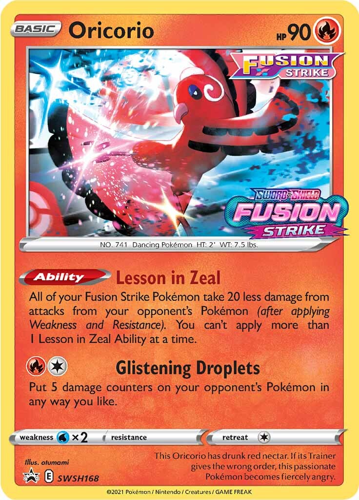 Oricorio (SWSH168) (Prerelease Promo) [Sword & Shield: Black Star Promos] | Exor Games New Glasgow