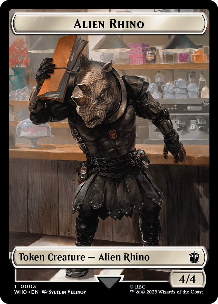 Alien Rhino // Cyberman Double-Sided Token [Doctor Who Tokens] | Exor Games New Glasgow