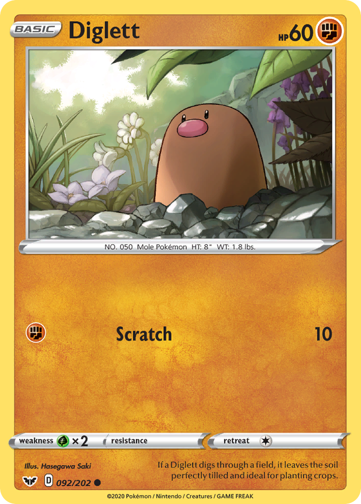 Diglett (092/202) [Sword & Shield: Base Set] | Exor Games New Glasgow