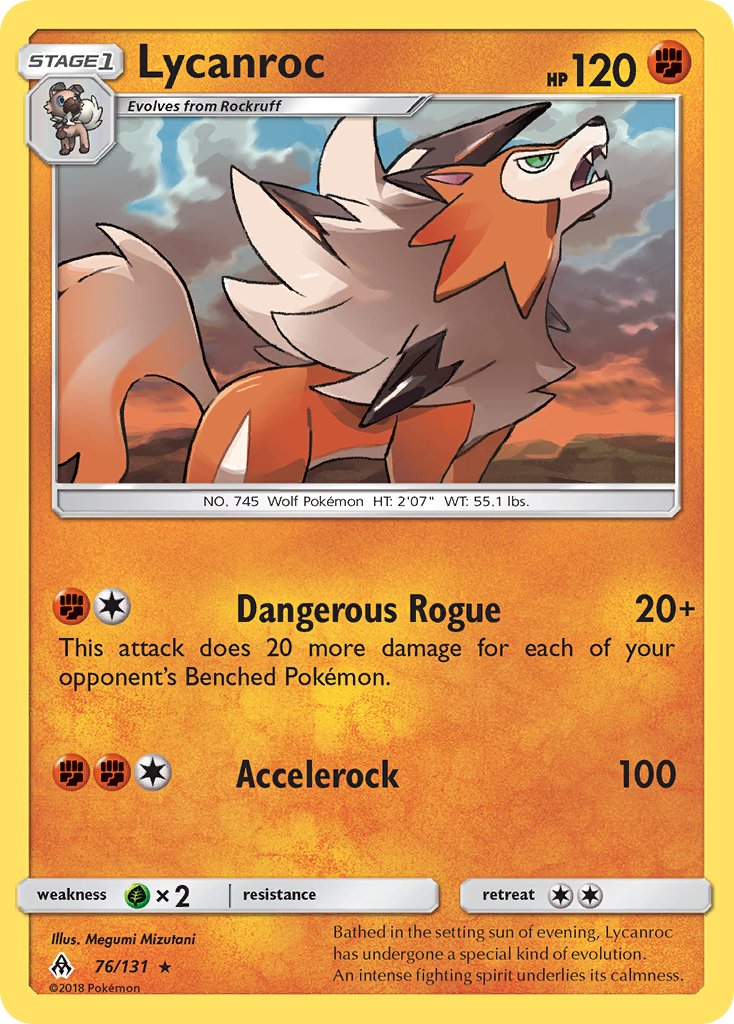 Lycanroc (76/131) (Theme Deck Exclusive) [Sun & Moon: Forbidden Light] | Exor Games New Glasgow