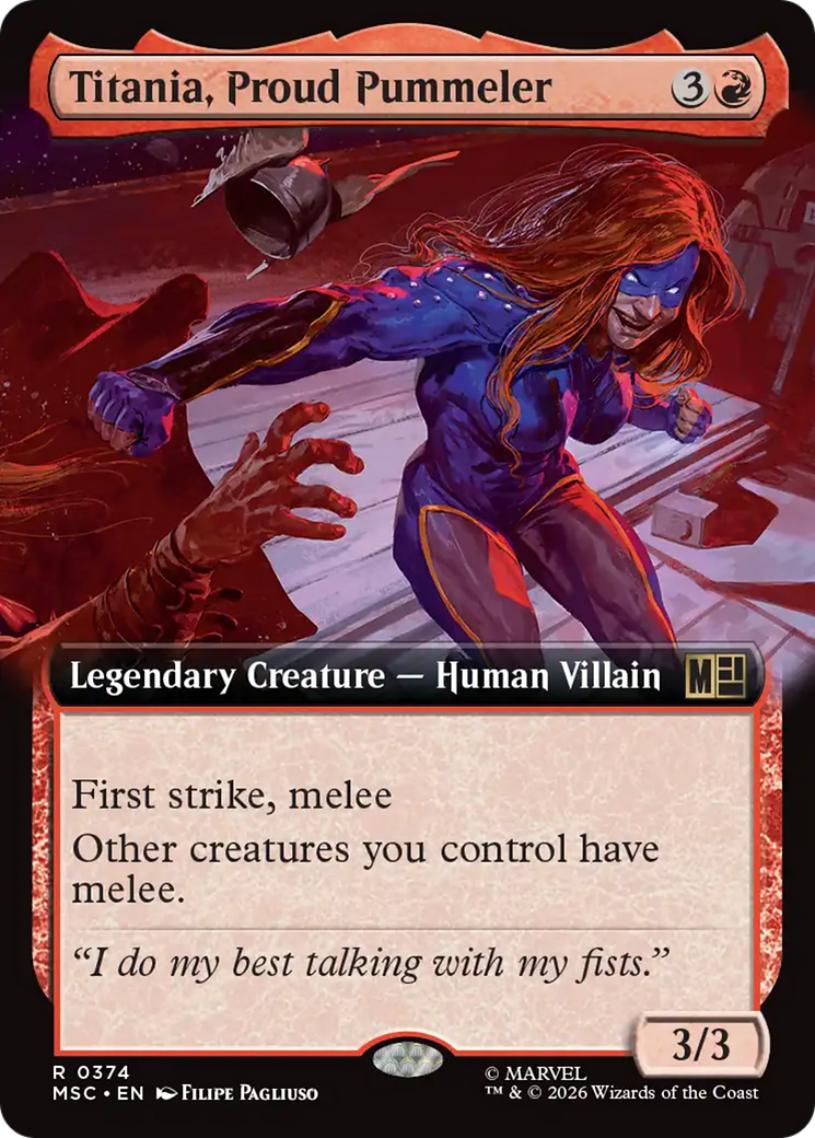 Titania, Proud Pummeler (Extended Art) [Marvel Super Heroes Commander] | Exor Games New Glasgow
