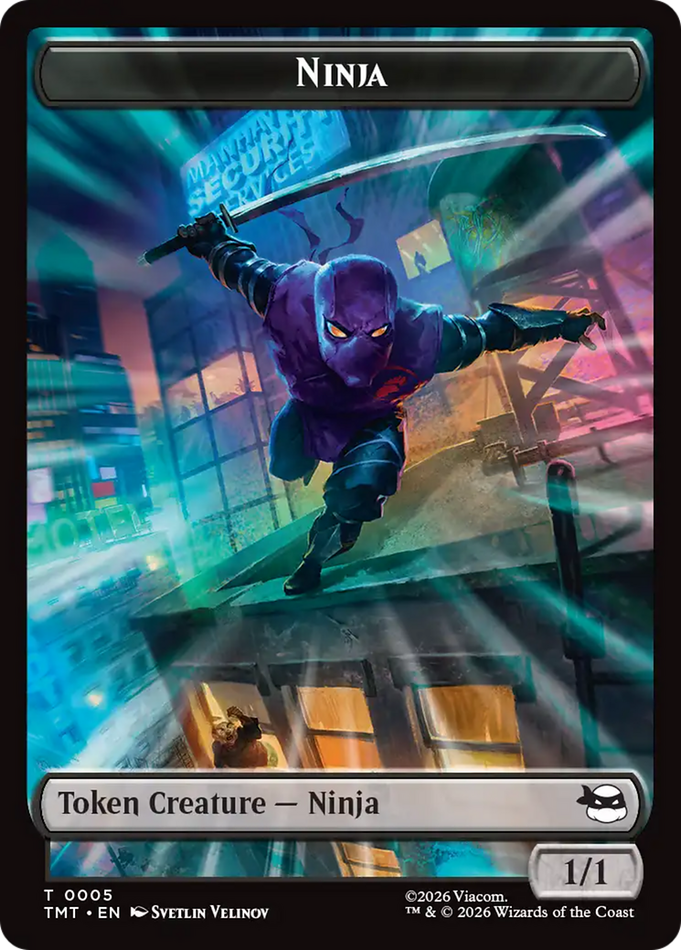 Treasure // Ninja Double-Sided Token [Teenage Mutant Ninja Turtles Commander Tokens] | Exor Games New Glasgow