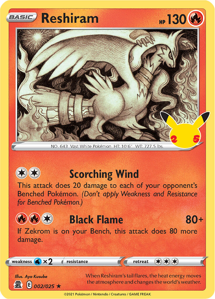 Reshiram (002/025) [Celebrations: 25th Anniversary] | Exor Games New Glasgow