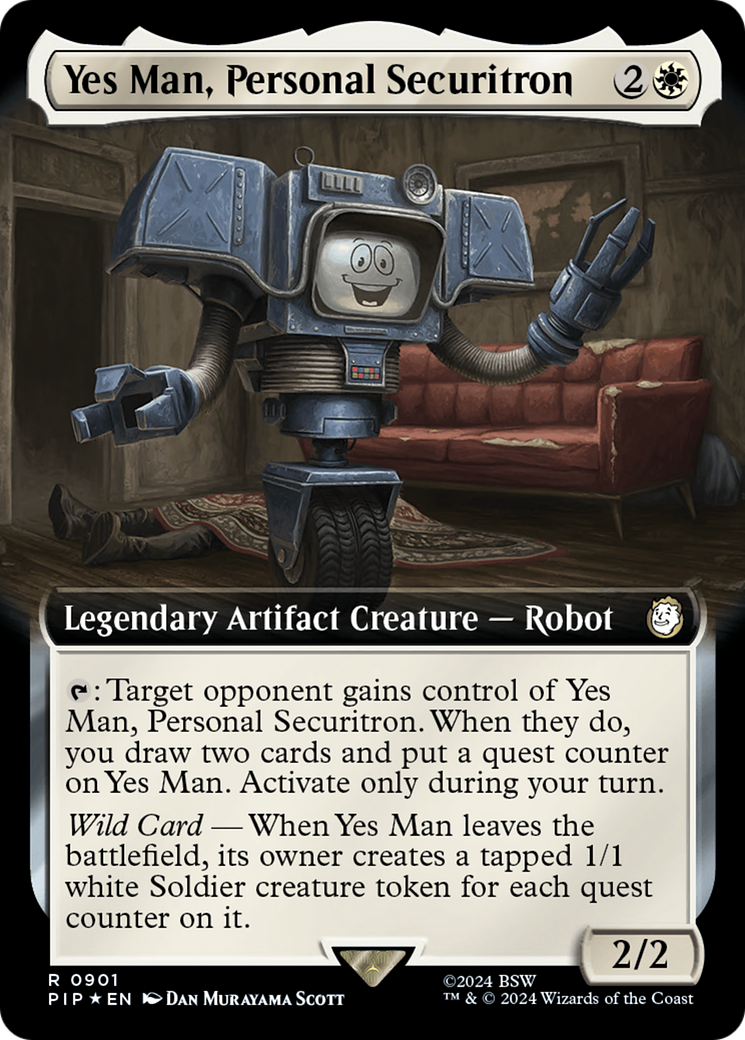 Yes Man, Personal Securitron (Extended Art) (Surge Foil) [Fallout] | Exor Games New Glasgow