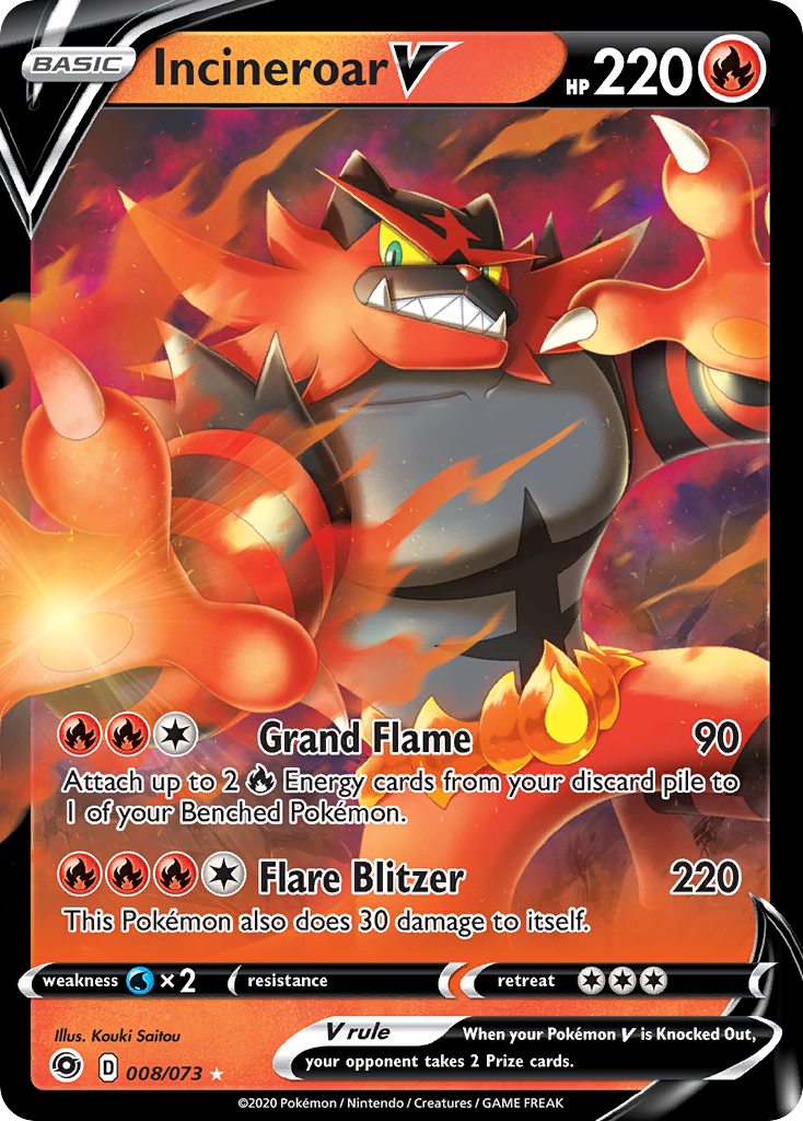 Incineroar V (008/073) [Sword & Shield: Champion's Path] | Exor Games New Glasgow