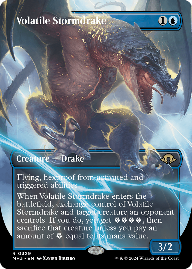 Volatile Stormdrake (Borderless) [Modern Horizons 3] | Exor Games New Glasgow