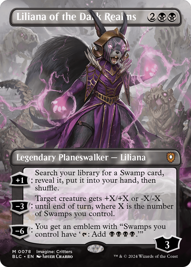 Liliana of the Dark Realms (Borderless) [Bloomburrow Commander] | Exor Games New Glasgow