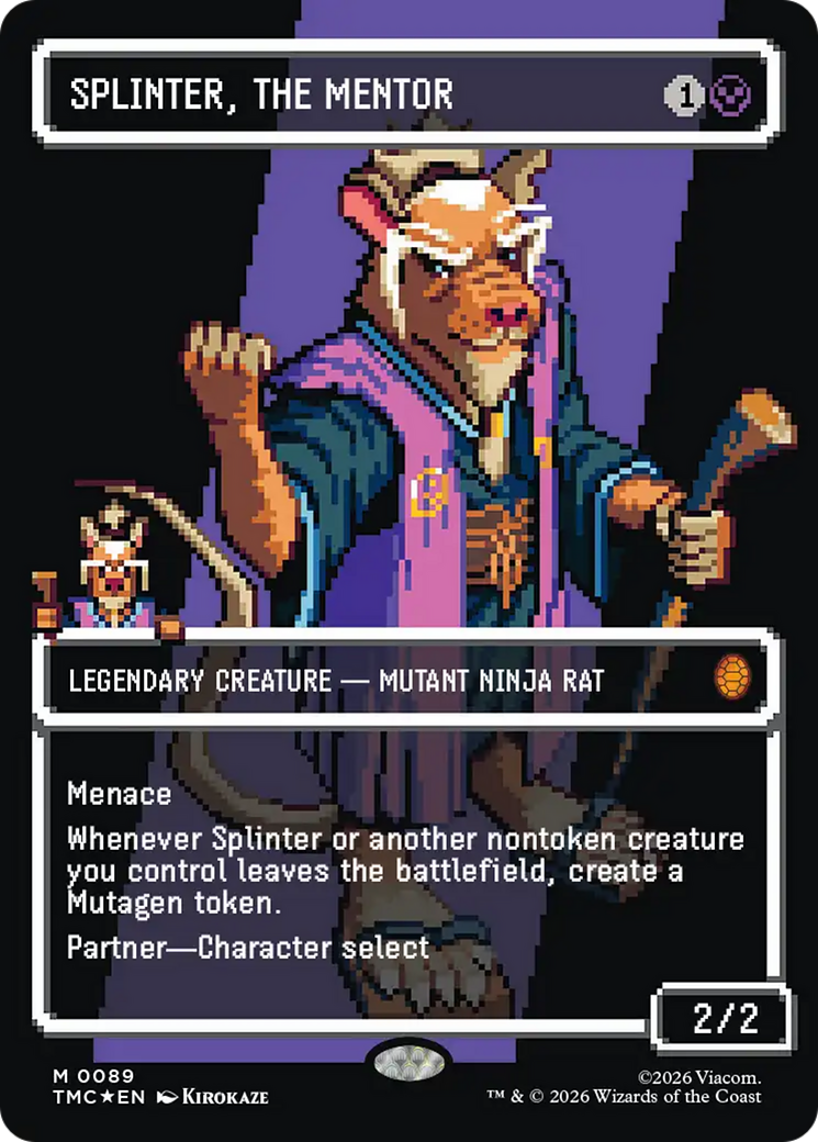 Splinter, the Mentor (0089) (Borderless) (Surge Foil) [Teenage Mutant Ninja Turtles Commander] | Exor Games New Glasgow