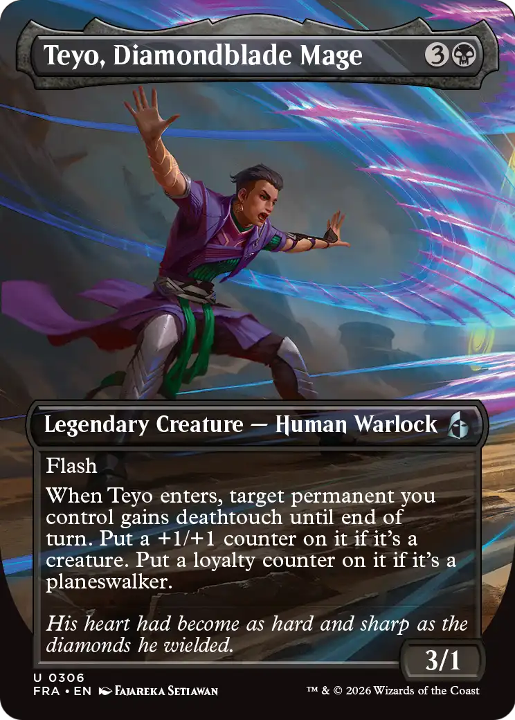 Teyo, Diamondblade Mage (Borderless) [Reality Fracture] | Exor Games New Glasgow