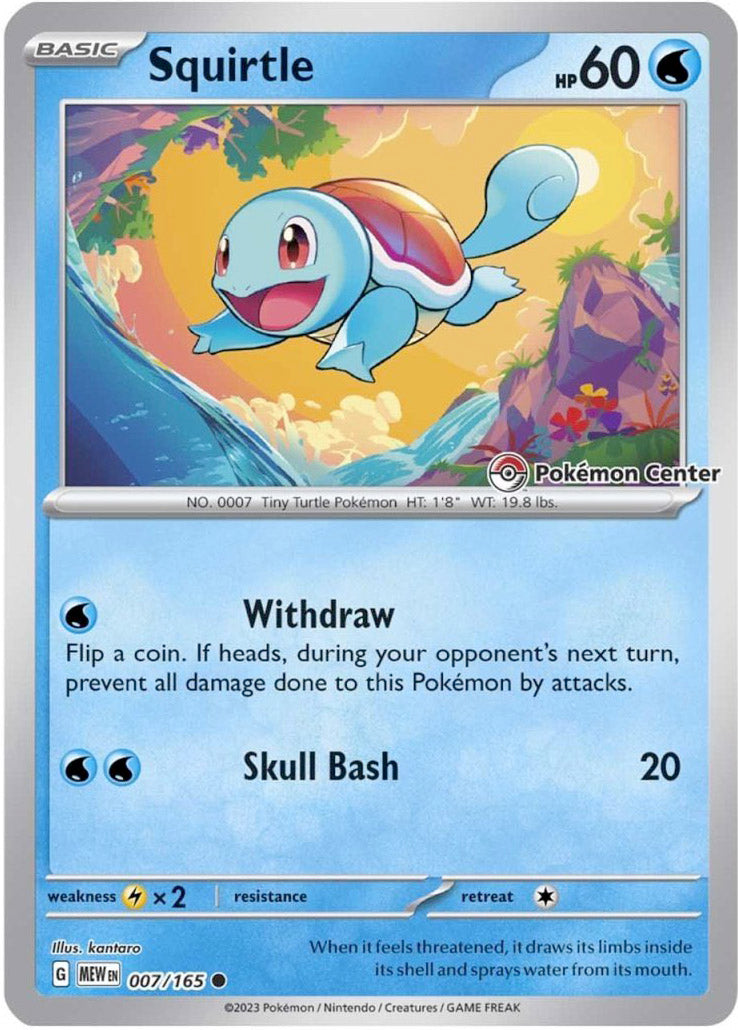 Squirtle (007/165) (Pokemon Center Exclusive) [Scarlet & Violet: Black Star Promos] | Exor Games New Glasgow