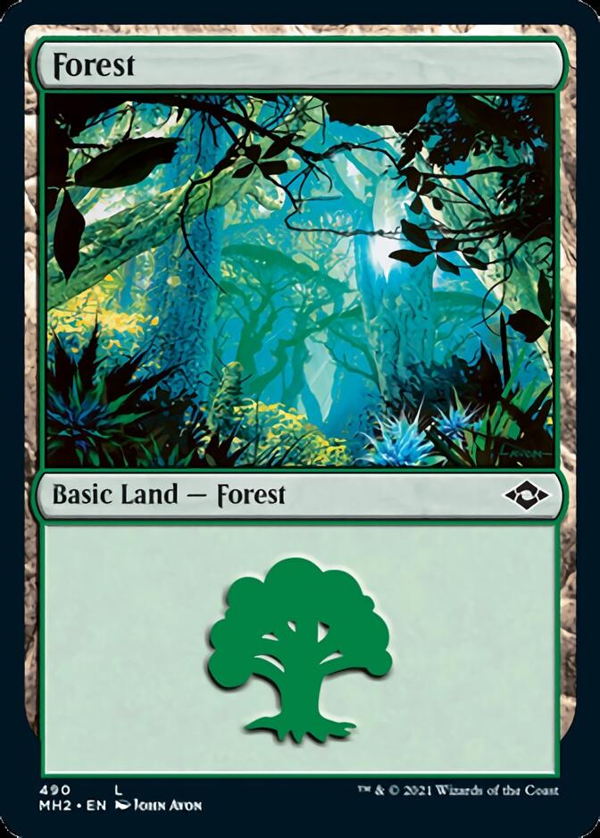 Forest (490) (Foil Etched) [Modern Horizons 2] | Exor Games New Glasgow