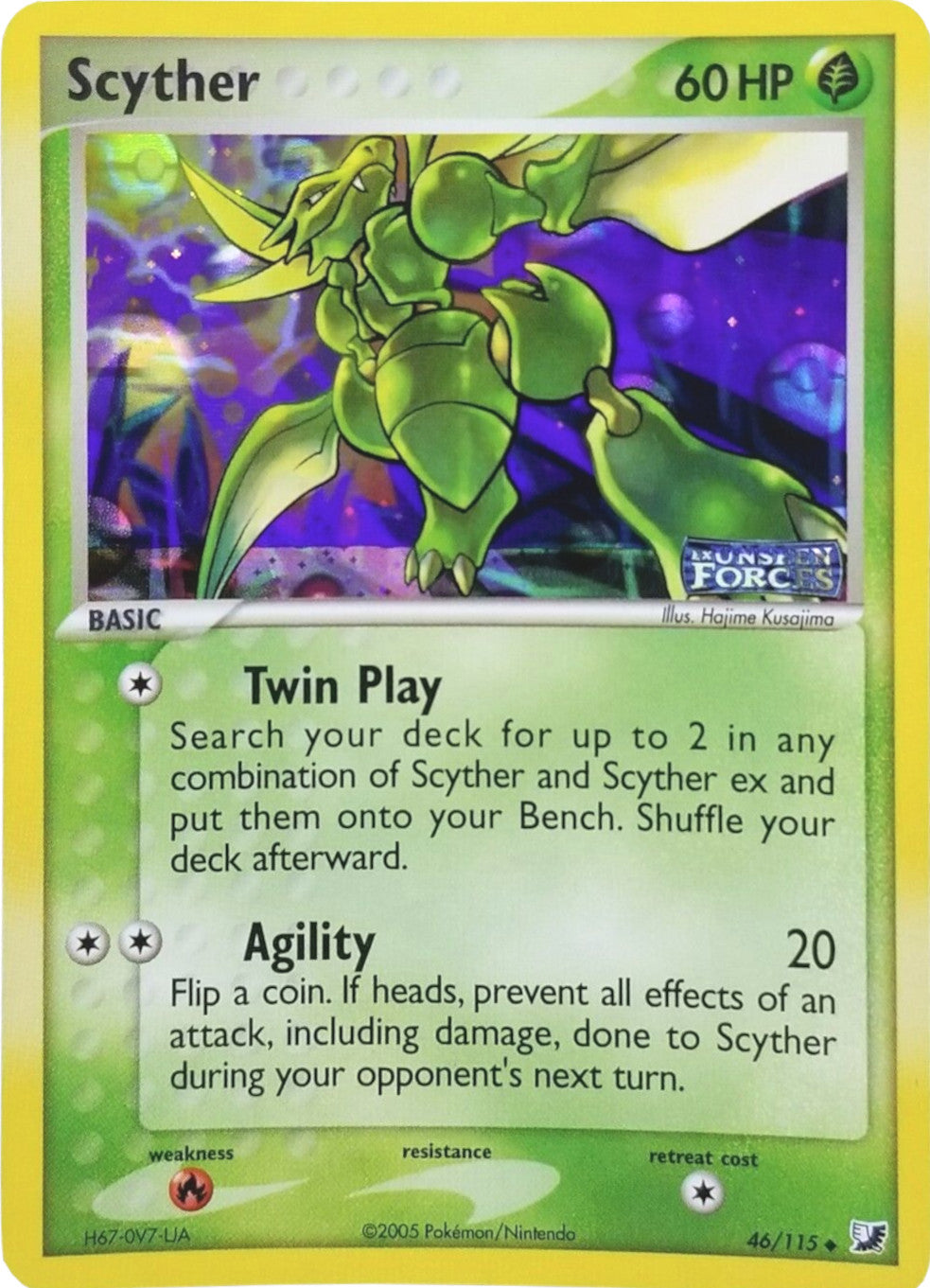 Scyther (46/115) (Stamped) [EX: Unseen Forces] | Exor Games New Glasgow