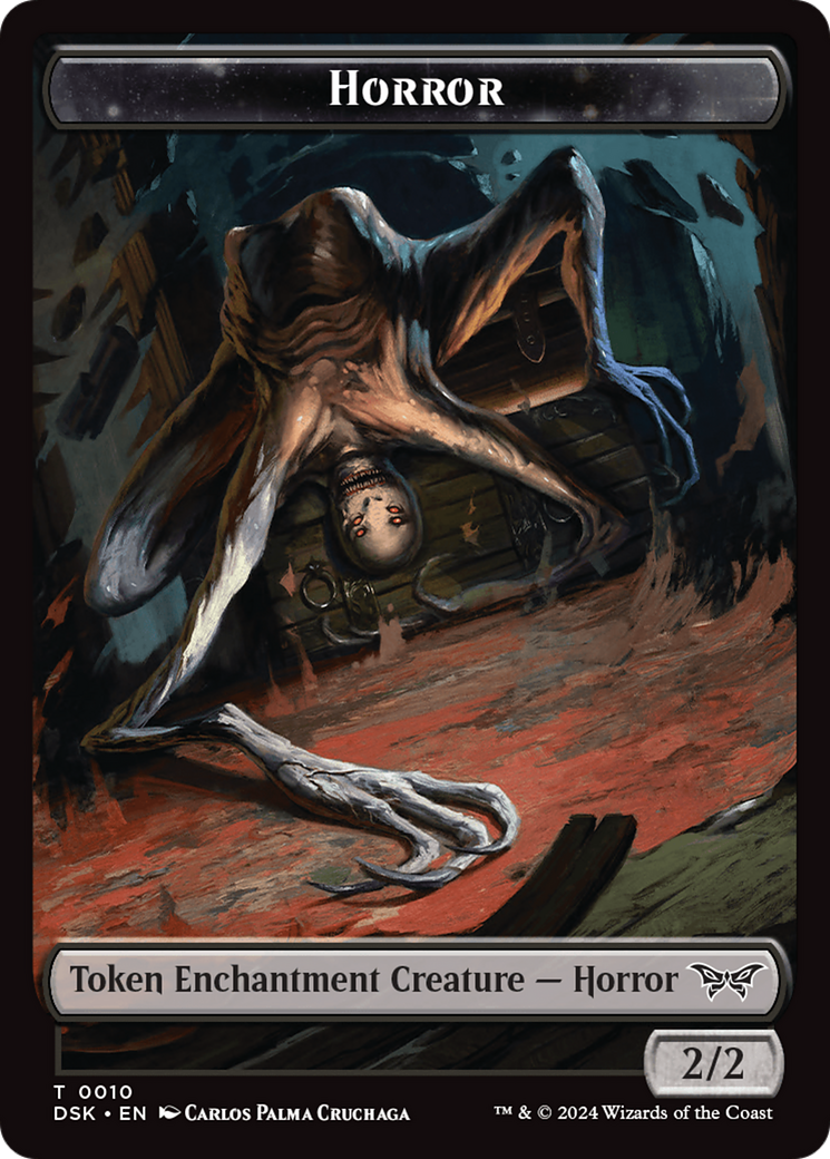 Horror // Glimmer Double-Sided Token [Duskmourn: House of Horror Tokens] | Exor Games New Glasgow