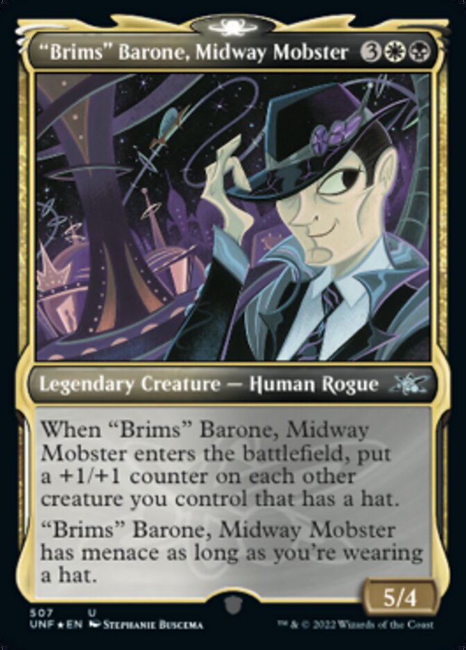 "Brims" Barone, Midway Mobster (Showcase) (Galaxy Foil) [Unfinity] | Exor Games New Glasgow