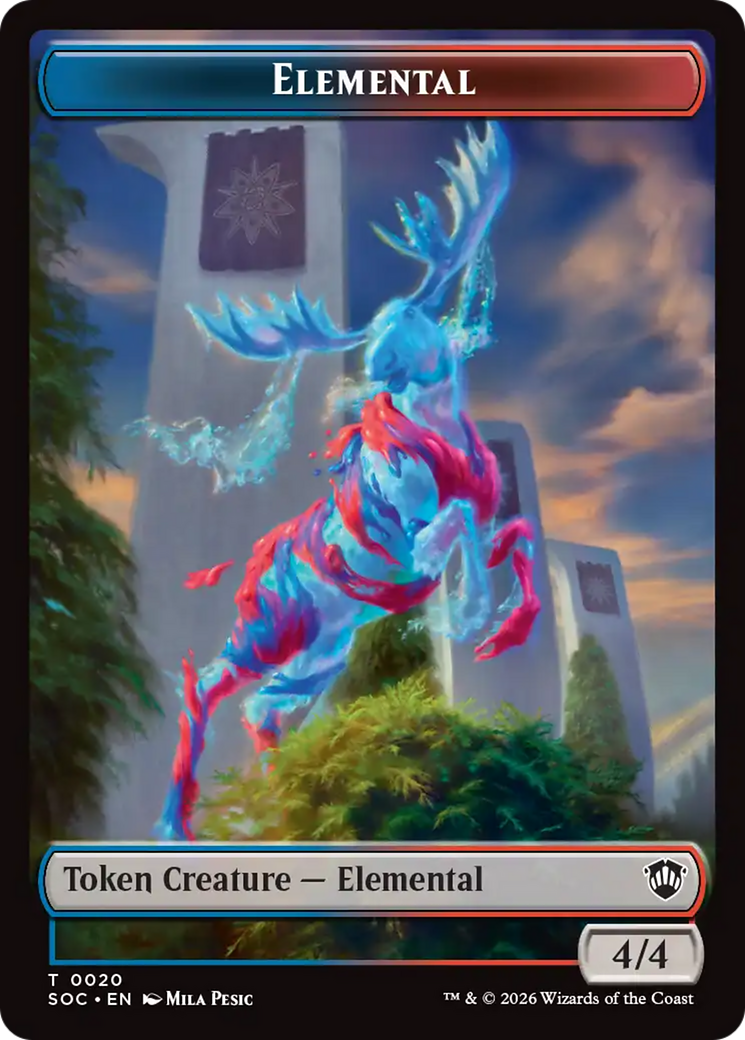 Elemental (0020) // Food Double-Sided Token [Secrets of Strixhaven Commander Tokens] | Exor Games New Glasgow