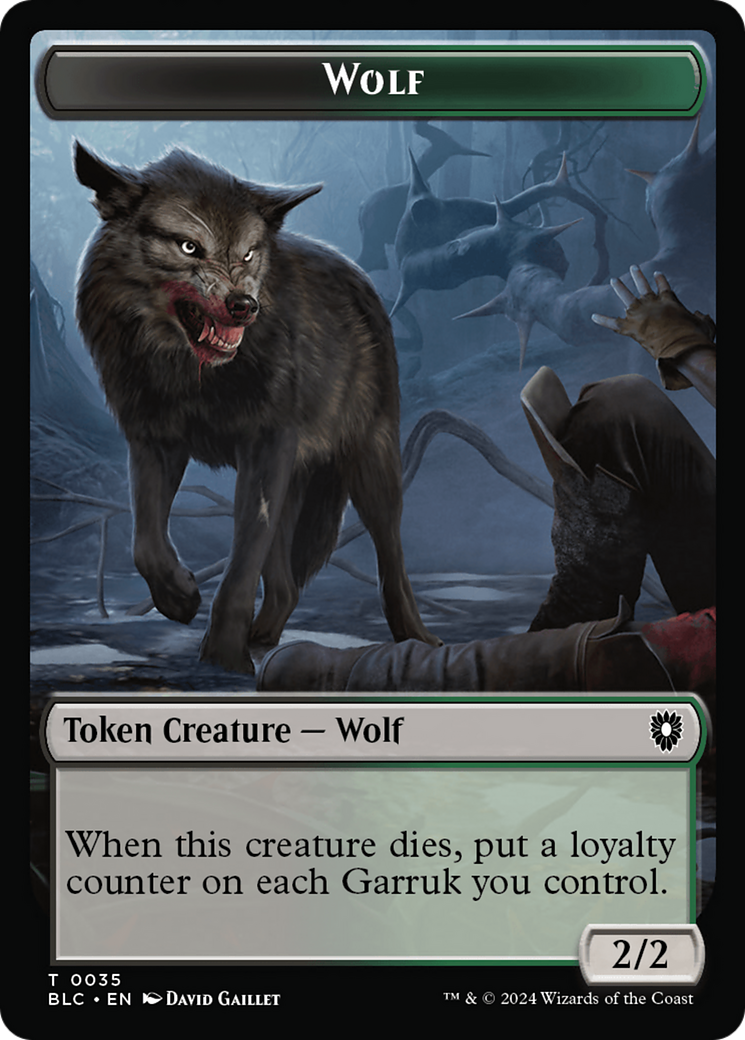 Human Soldier // Wolf (035) Double-Sided Token [Bloomburrow Commander Tokens] | Exor Games New Glasgow