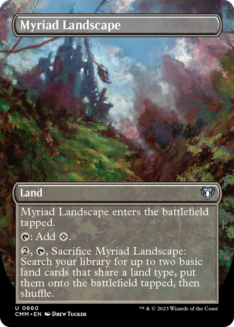 Myriad Landscape (Borderless Alternate Art) [Commander Masters] | Exor Games New Glasgow
