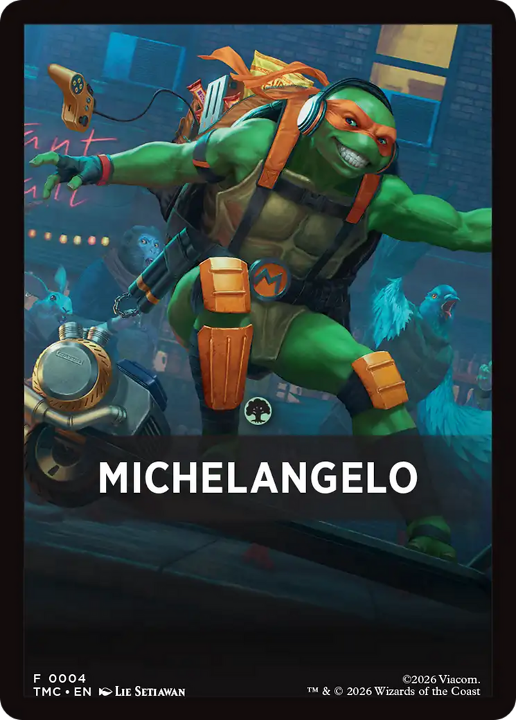 Michelangelo Theme Card [Teenage Mutant Ninja Turtles Commander Tokens] | Exor Games New Glasgow