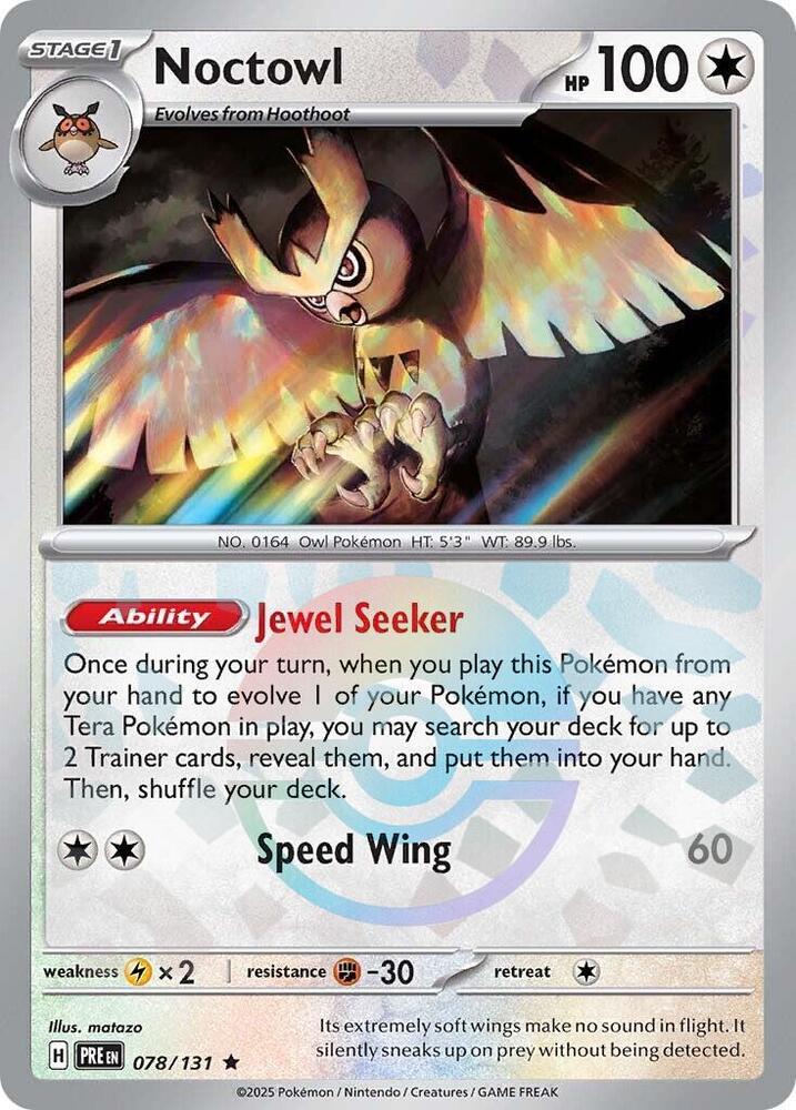 Noctowl (078/131) (Poke Ball Pattern) [Scarlet & Violet: Prismatic Evolutions] | Exor Games New Glasgow