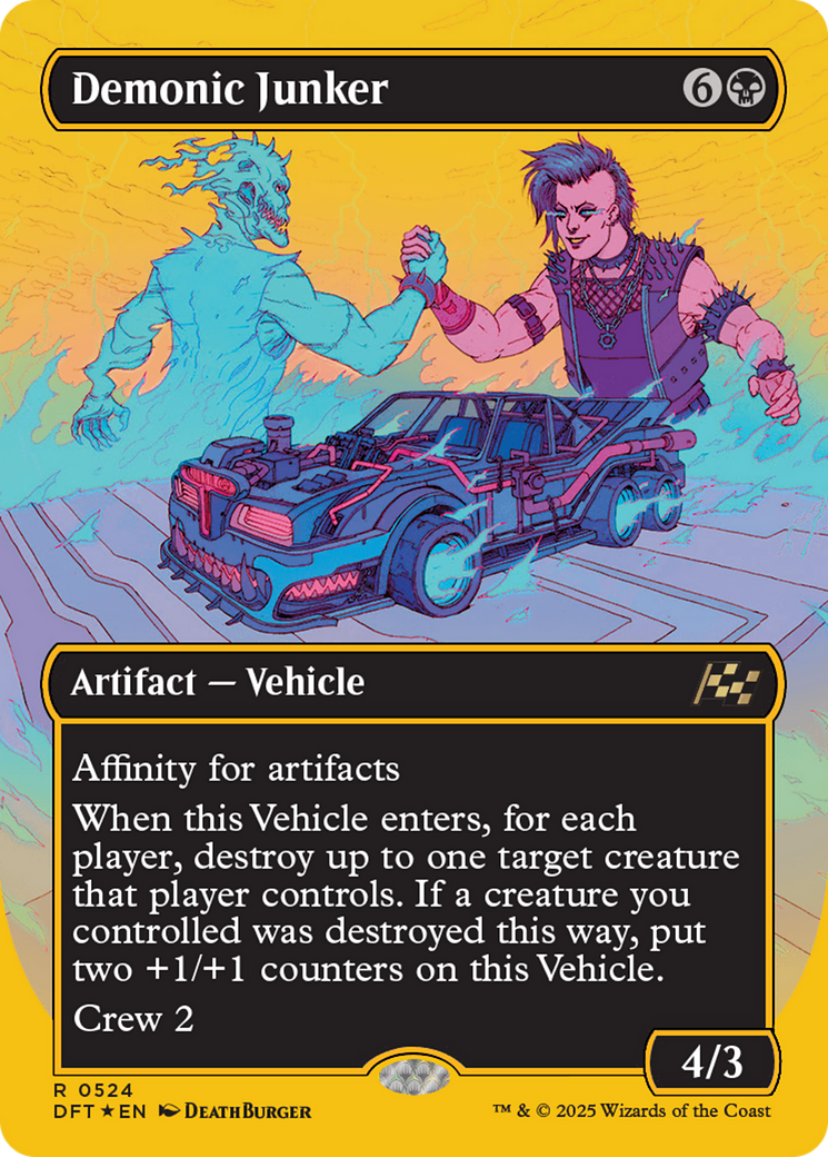 Demonic Junker (Borderless) (First-Place Foil) [Aetherdrift] | Exor Games New Glasgow