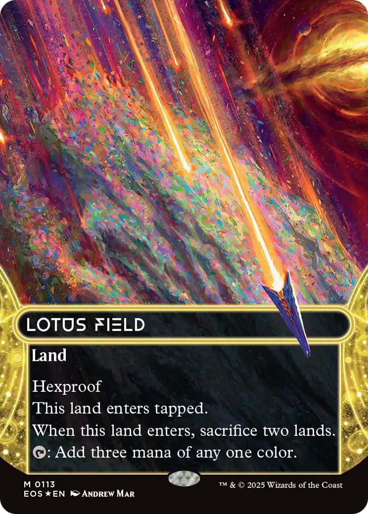 Lotus Field (0113) (Borderless) (Galaxy Foil) [Edge of Eternities: Stellar Sights] | Exor Games New Glasgow