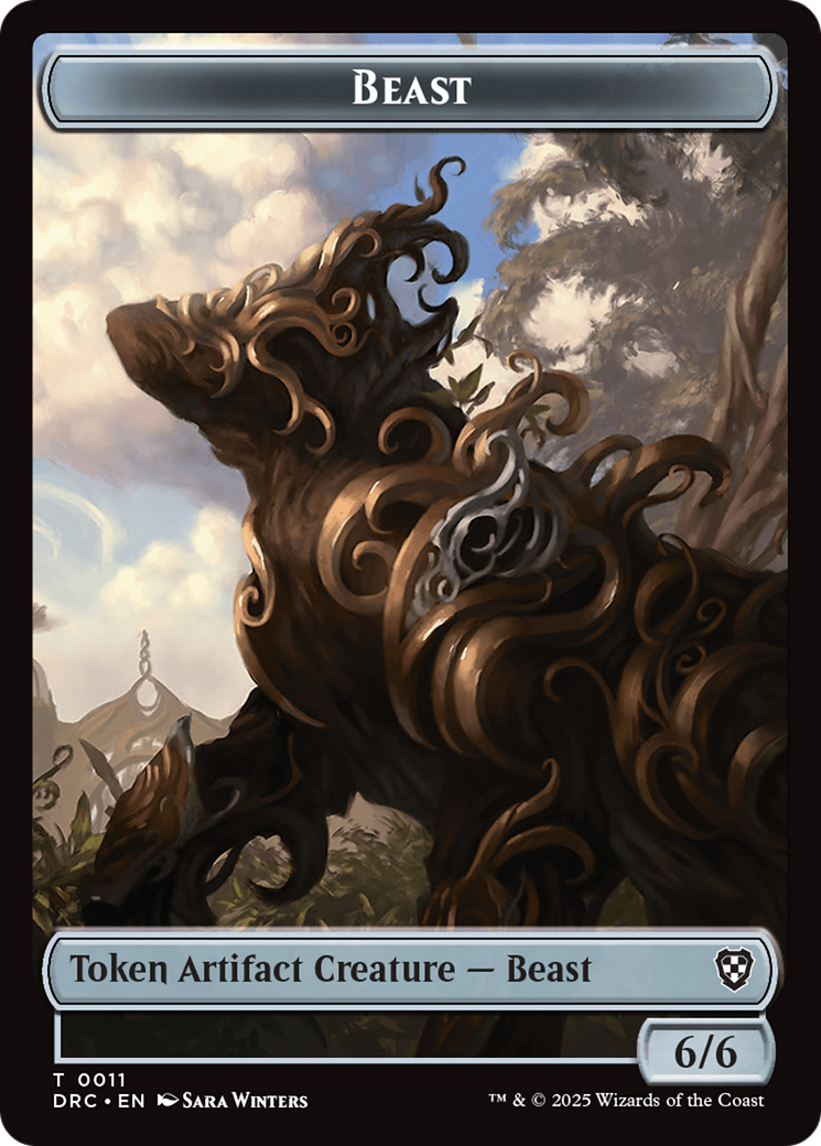 Construct // Beast (0011) Double-Sided Token [Aetherdrift Tokens] | Exor Games New Glasgow