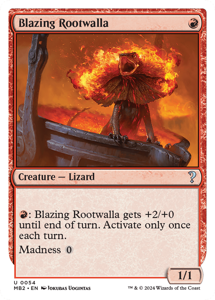 Blazing Rootwalla (White Border) [Mystery Booster 2] | Exor Games New Glasgow