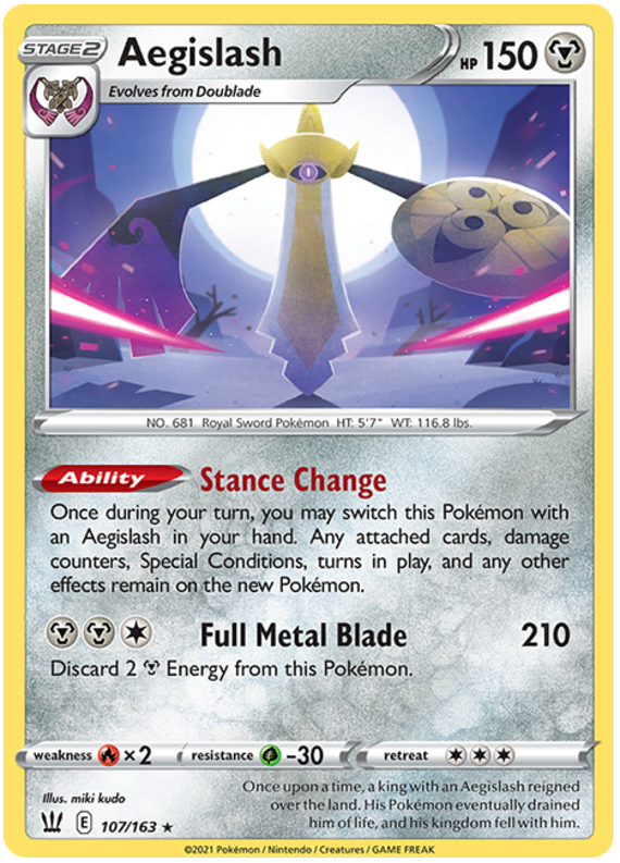 Aegislash (107/163) (107/163) [Sword & Shield: Battle Styles] | Exor Games New Glasgow