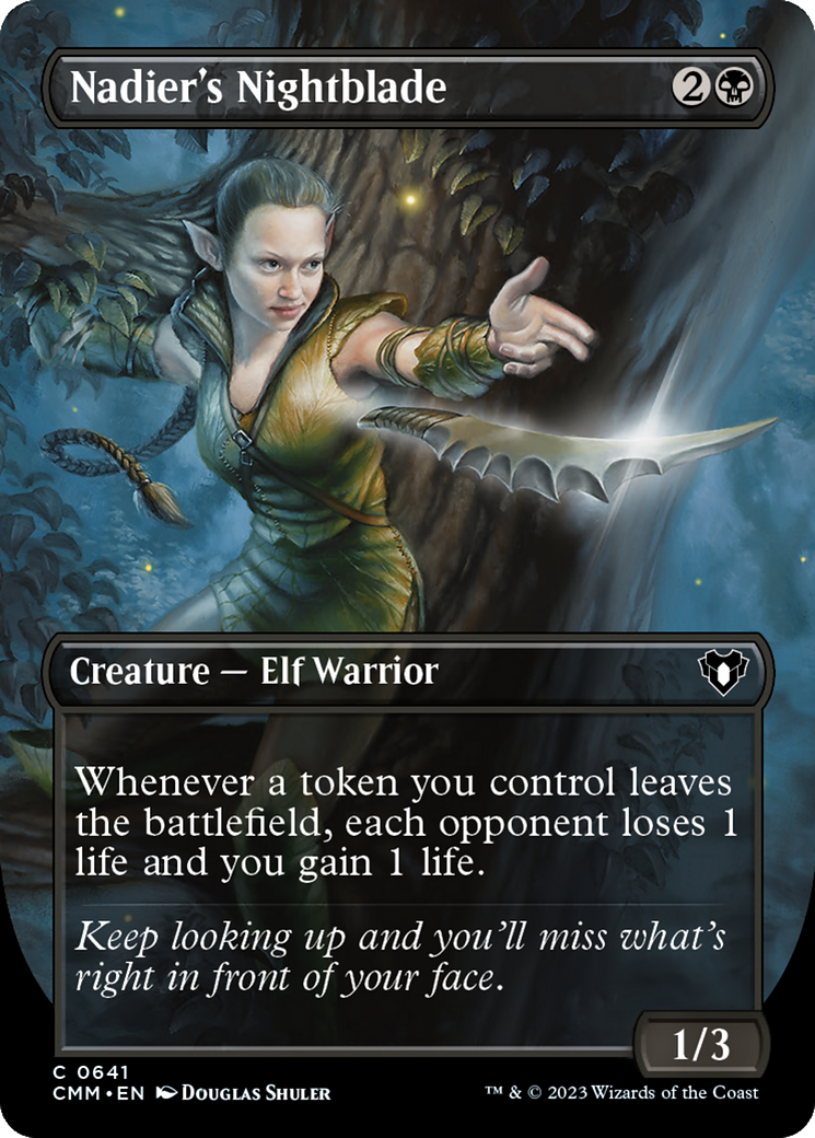 Nadier's Nightblade (Borderless Alternate Art) [Commander Masters] | Exor Games New Glasgow