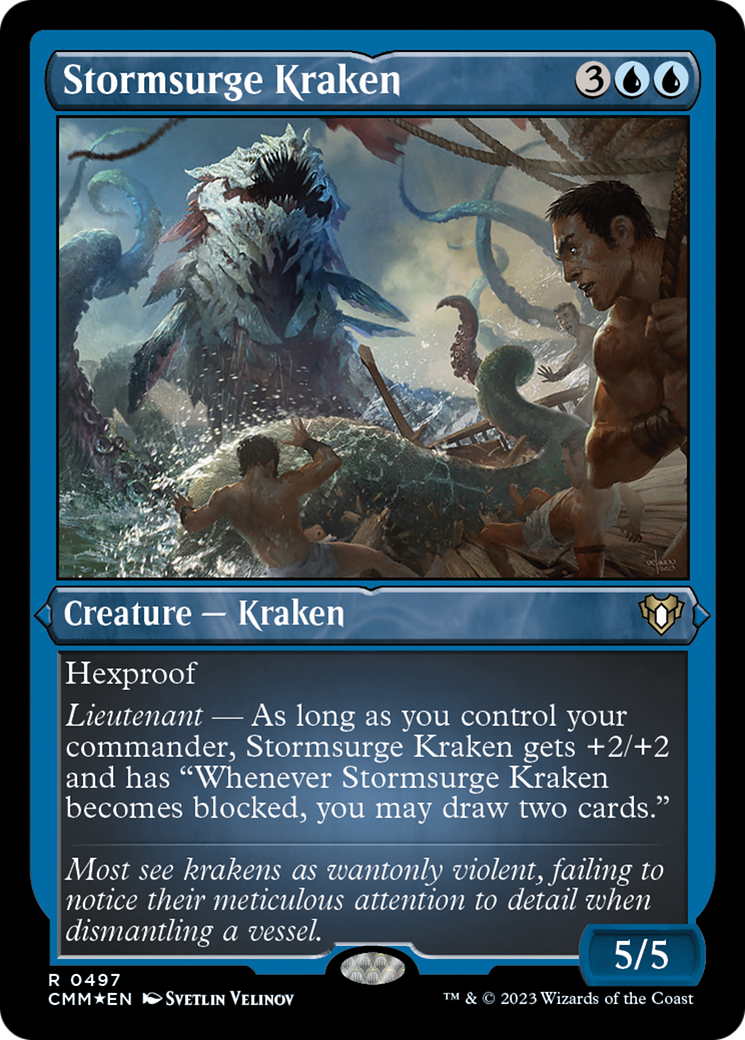 Stormsurge Kraken (Foil Etched) [Commander Masters] | Exor Games New Glasgow