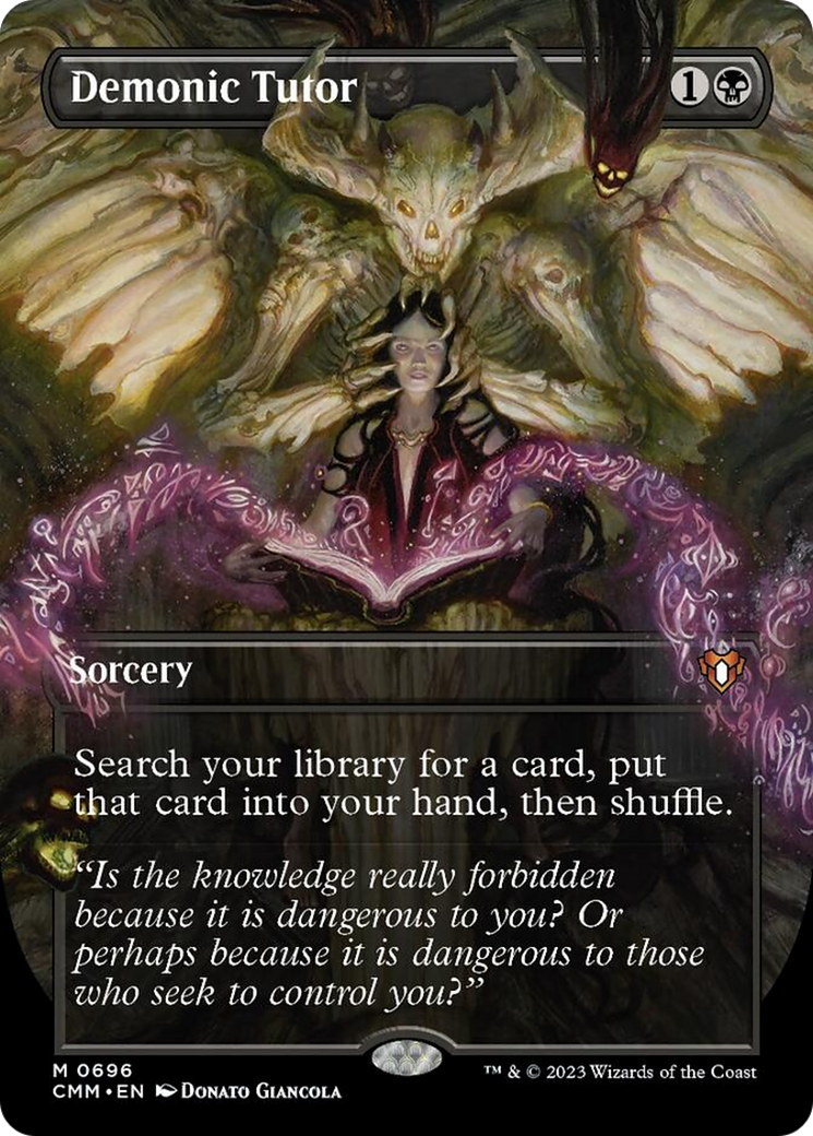 Demonic Tutor (Borderless Alternate Art) [Commander Masters] | Exor Games New Glasgow