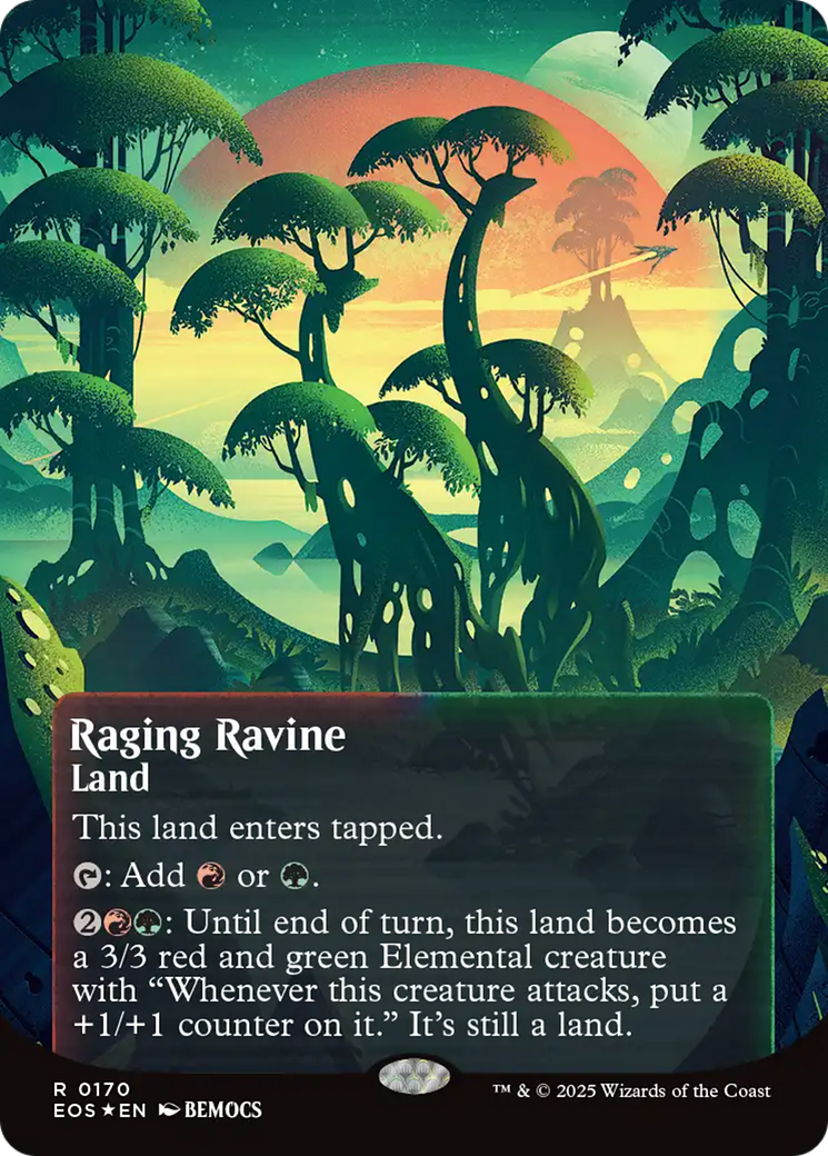 Raging Ravine (0170) (Borderless) (Galaxy Foil) [Edge of Eternities: Stellar Sights] | Exor Games New Glasgow