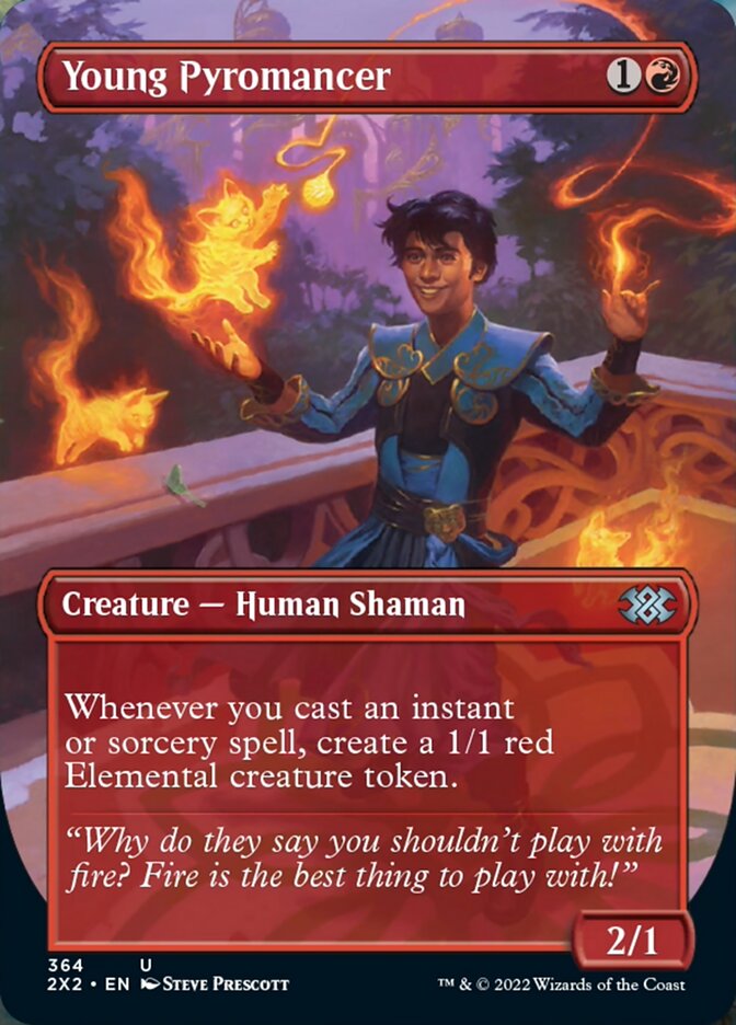 Young Pyromancer (Borderless Alternate Art) [Double Masters 2022] | Exor Games New Glasgow