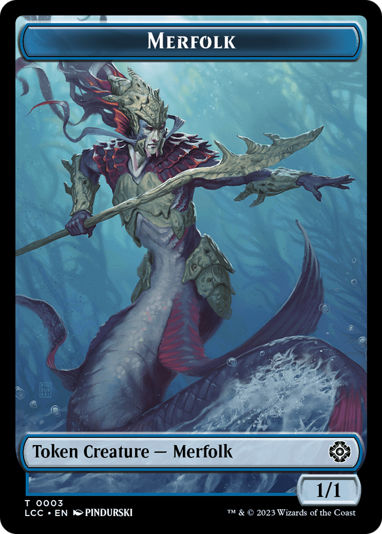 Beast // Merfolk (0003) Double-Sided Token [The Lost Caverns of Ixalan Commander Tokens] | Exor Games New Glasgow