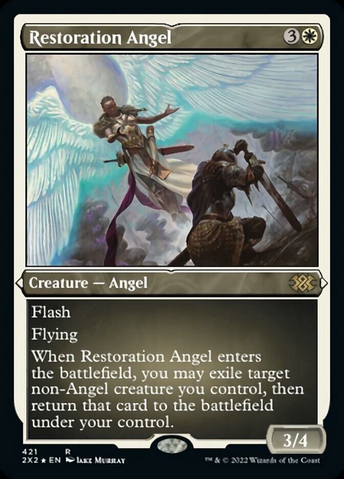 Restoration Angel (Foil Etched) [Double Masters 2022] | Exor Games New Glasgow