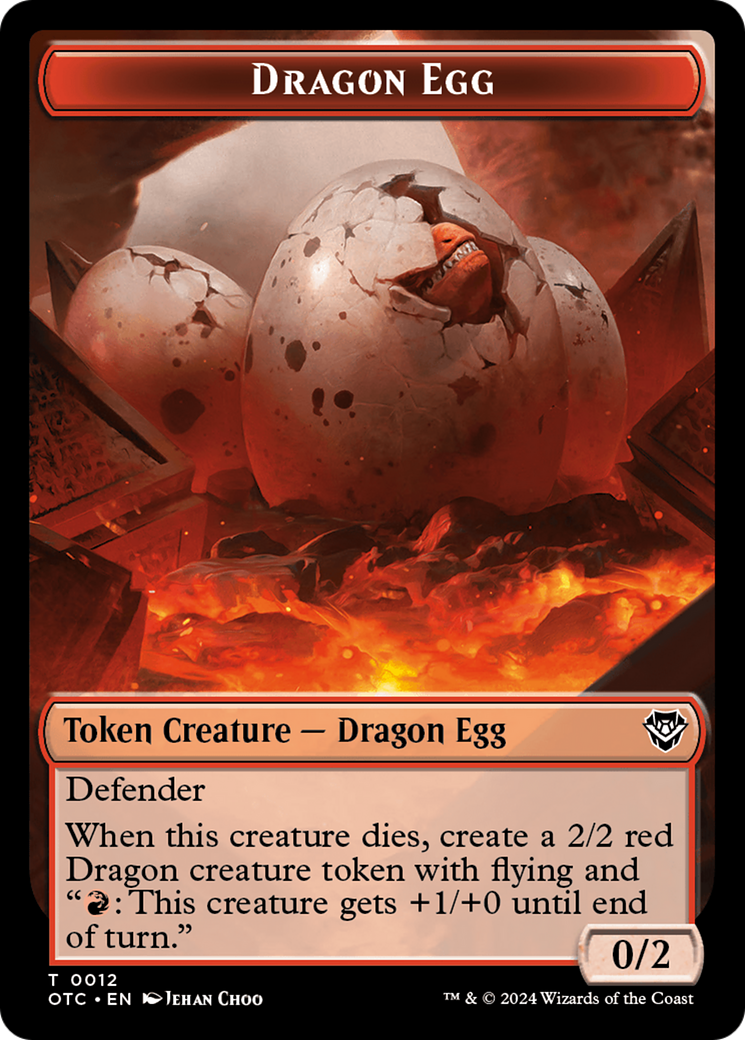 Dragon Egg // Dragon Double-Sided Token [Outlaws of Thunder Junction Commander Tokens] | Exor Games New Glasgow