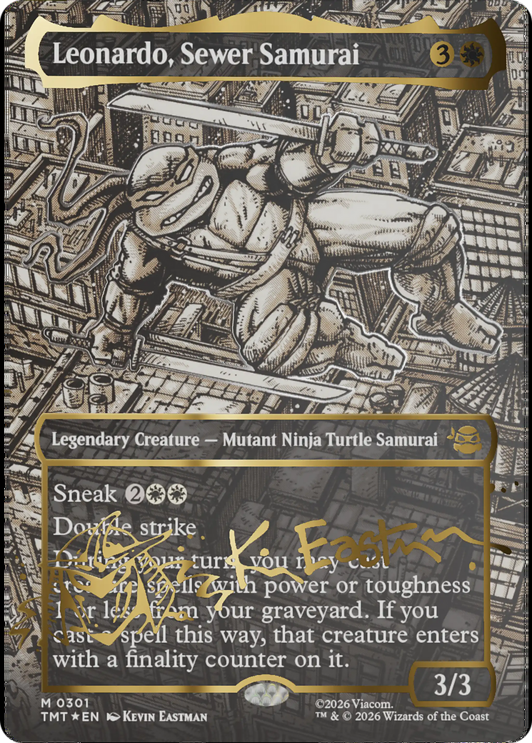 Leonardo, Sewer Samurai (Borderless) (Gold-Stamped Signature) [Teenage Mutant Ninja Turtles] | Exor Games New Glasgow