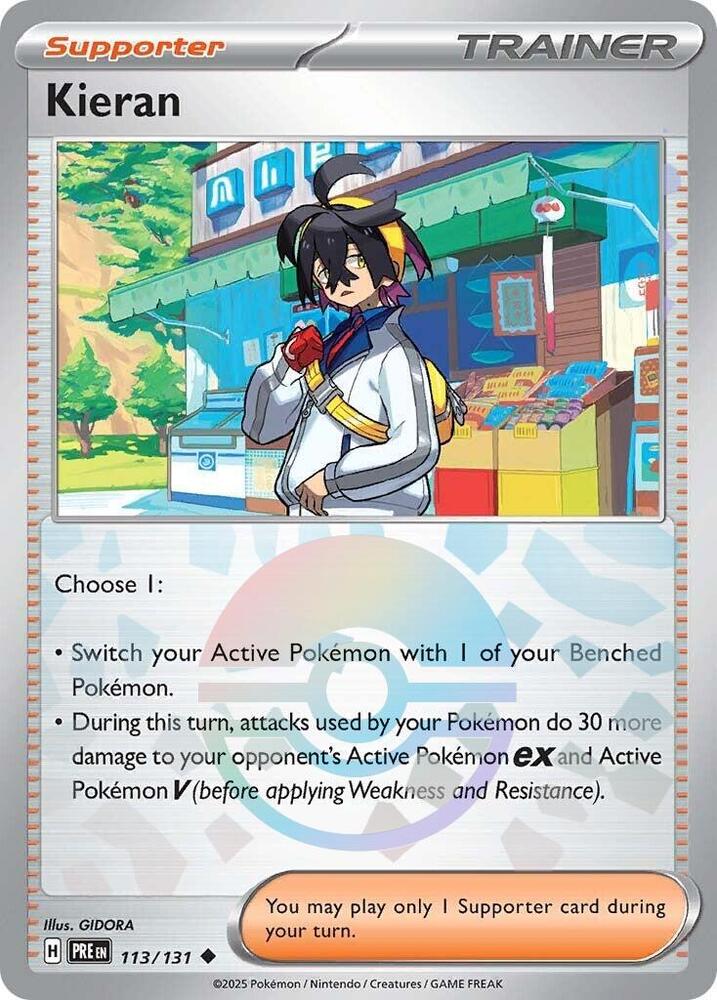 Kieran (113/131) (Poke Ball Pattern) [Scarlet & Violet: Prismatic Evolutions] | Exor Games New Glasgow