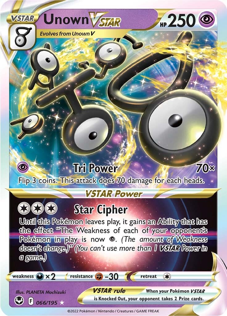 Unown VSTAR (066/195) [Sword & Shield: Silver Tempest] | Exor Games New Glasgow