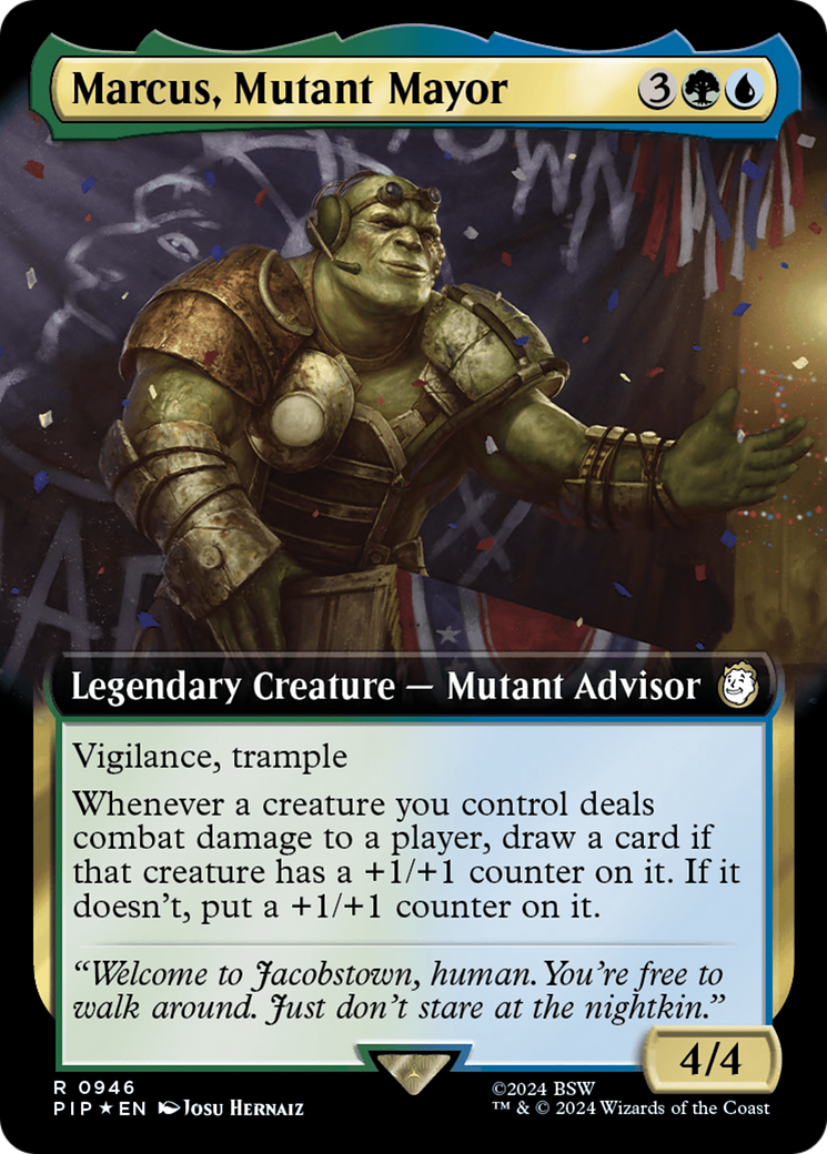 Marcus, Mutant Mayor (Extended Art) (Surge Foil) [Fallout] | Exor Games New Glasgow