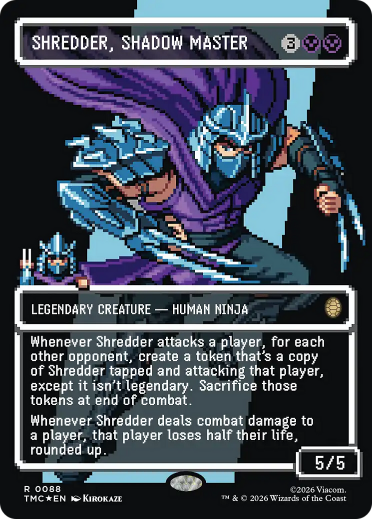 Shredder, Shadow Master (Borderless) (Surge Foil) [Teenage Mutant Ninja Turtles Commander] | Exor Games New Glasgow