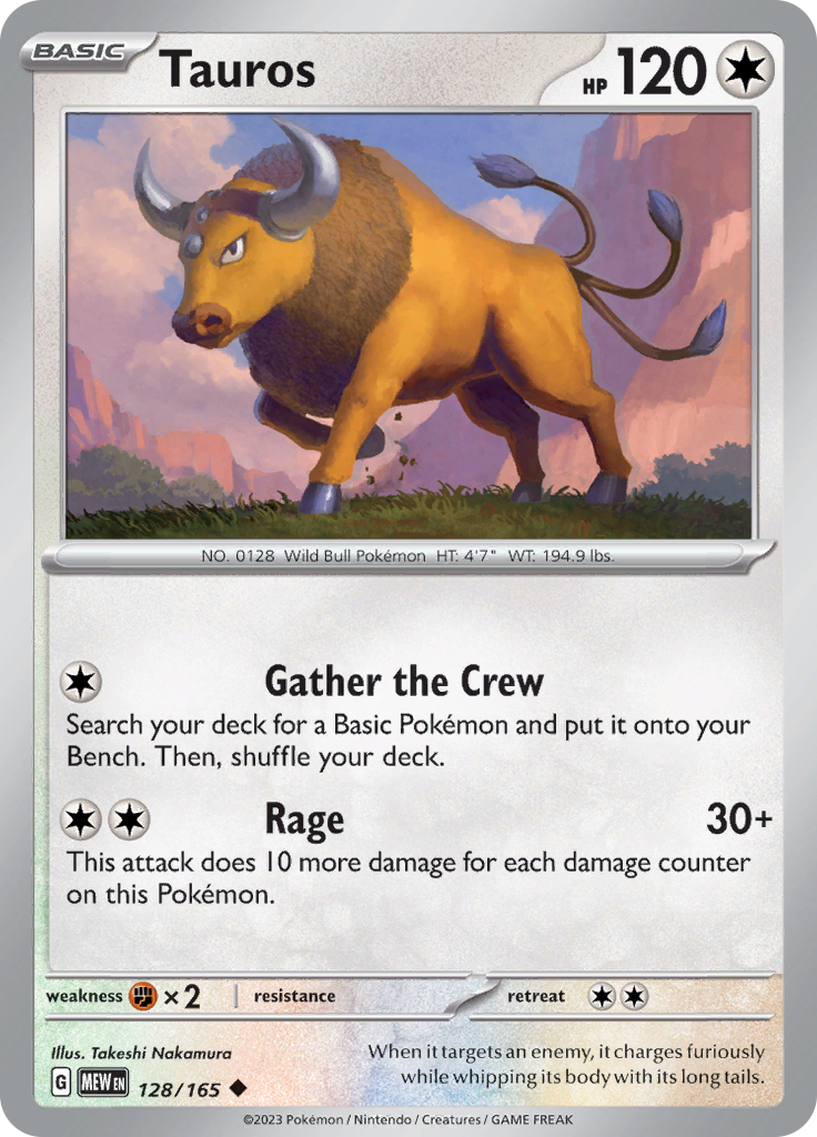 Tauros (128/165) [Scarlet & Violet: 151] | Exor Games New Glasgow