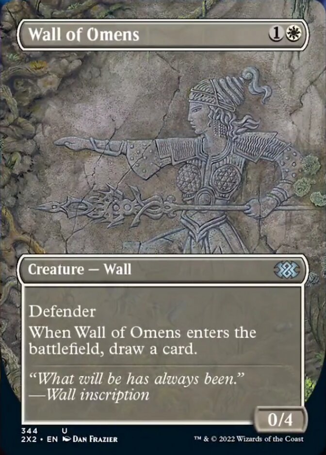 Wall of Omens (Borderless Alternate Art) [Double Masters 2022] | Exor Games New Glasgow