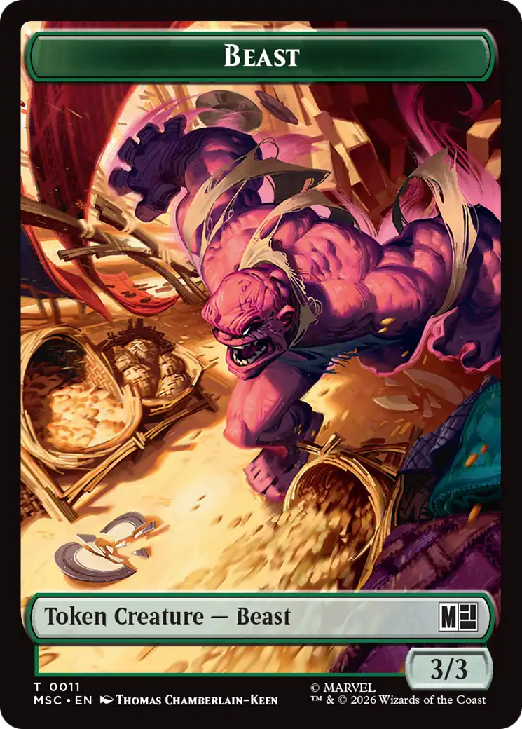 Rhino (013) // Beast (011) Double-Sided Token [Marvel Super Heroes Commander Tokens] | Exor Games New Glasgow