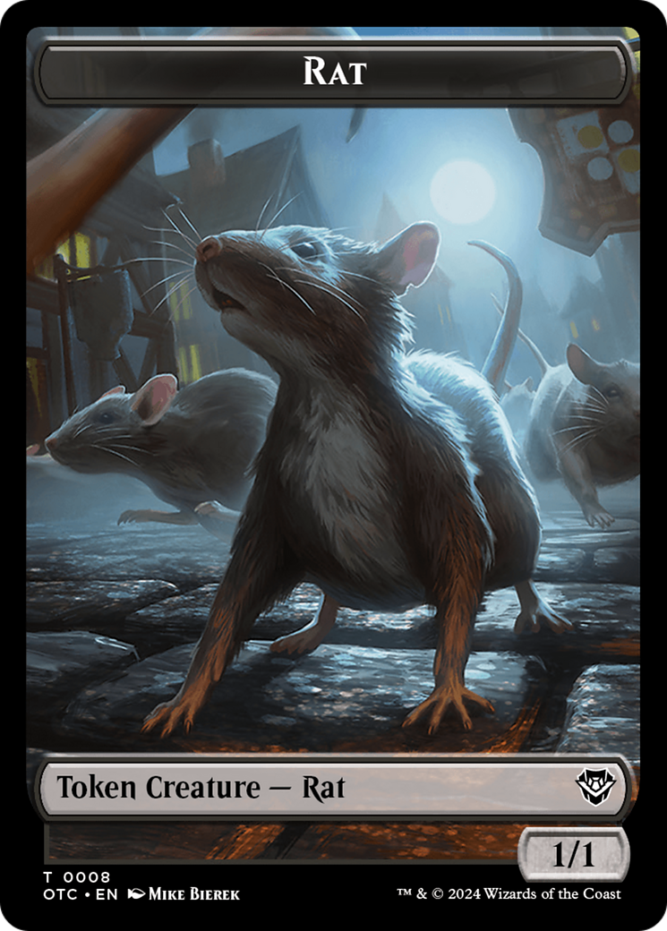 Rat // Blood Double-Sided Token [Outlaws of Thunder Junction Commander Tokens] | Exor Games New Glasgow