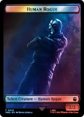 Human Rogue // Dinosaur Double-Sided Token (Surge Foil) [Doctor Who Tokens] | Exor Games New Glasgow