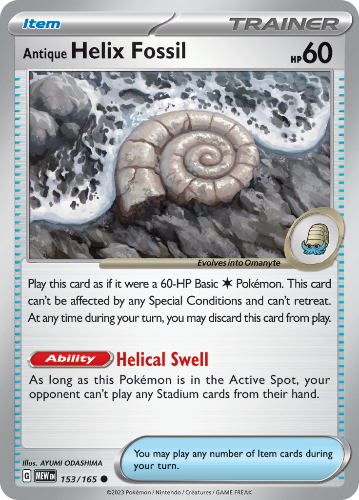 Antique Helix Fossil (153/165) [Scarlet & Violet: 151] | Exor Games New Glasgow